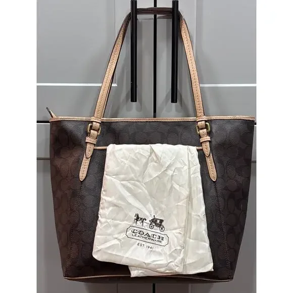 COACH Signature File Crossbody Light Khaki/ Chalk / Black F58285 - Picture 3 of 9